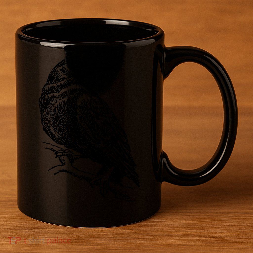 Crow Black Bird 11oz C Handle Ceramic Mug
