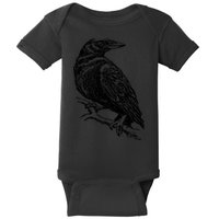 Crow Black Bird Baby Bodysuit