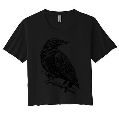 Crow Black Bird Crop Top