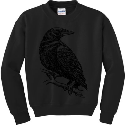Crow Black Bird Kids Sweatshirt