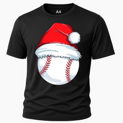 Christmas Baseball Ball Santa Pajama Cooling Performance Crew T-Shirt