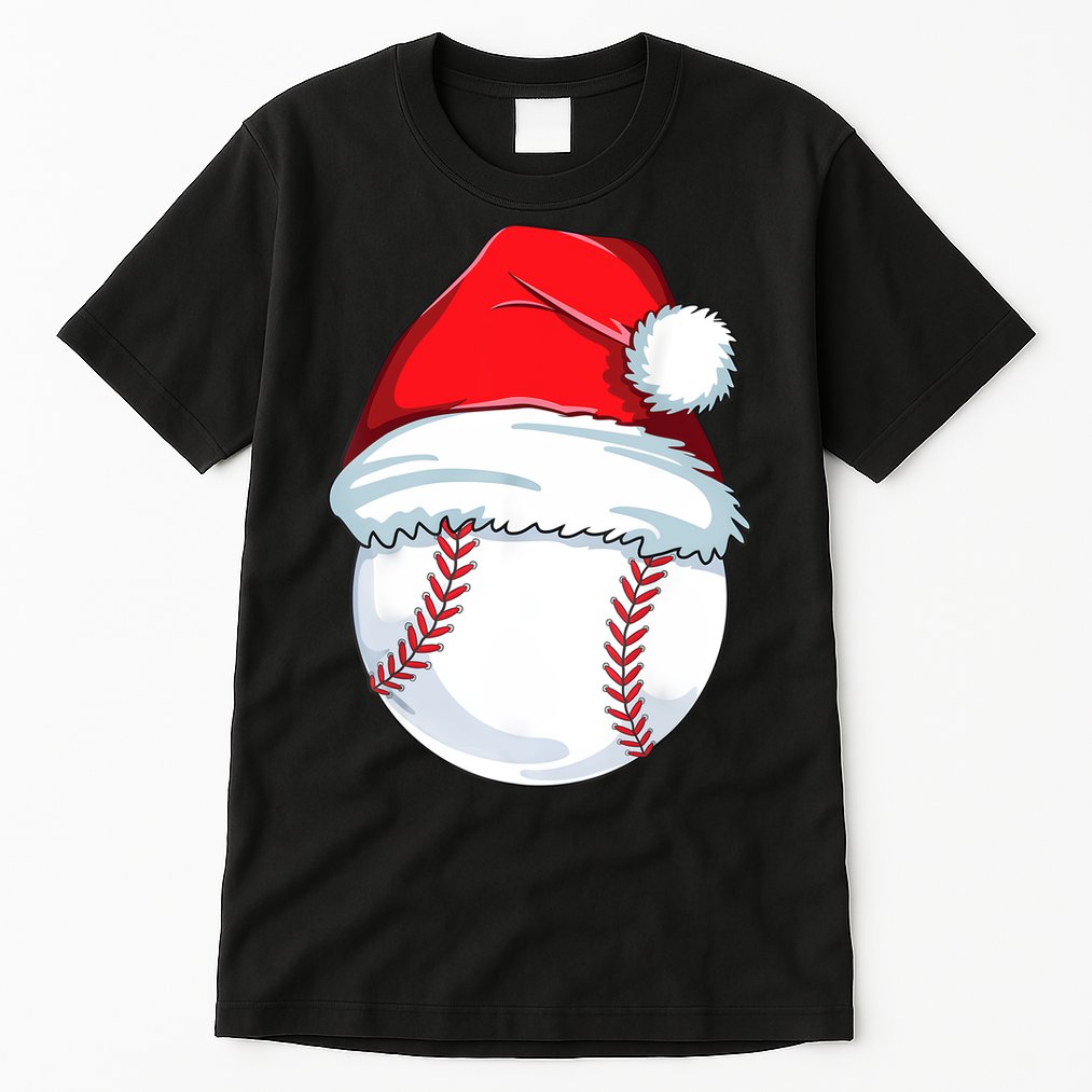 Christmas Baseball Ball Santa Pajama Tall T-Shirt