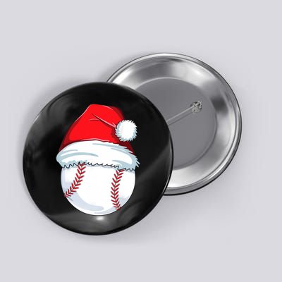 Christmas Baseball Ball Santa Pajama Button