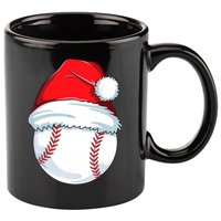 Christmas Baseball Ball Santa Pajama 11oz C Handle Ceramic Mug