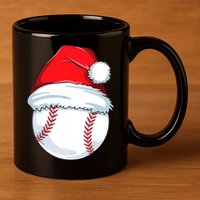 Christmas Baseball Ball Santa Pajama 11oz C Handle Ceramic Mug