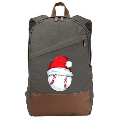Christmas Baseball Ball Santa Pajama Cotton Canvas Backpack