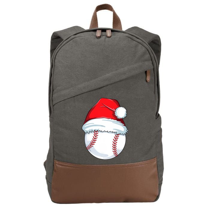 Christmas Baseball Ball Santa Pajama Cotton Canvas Backpack
