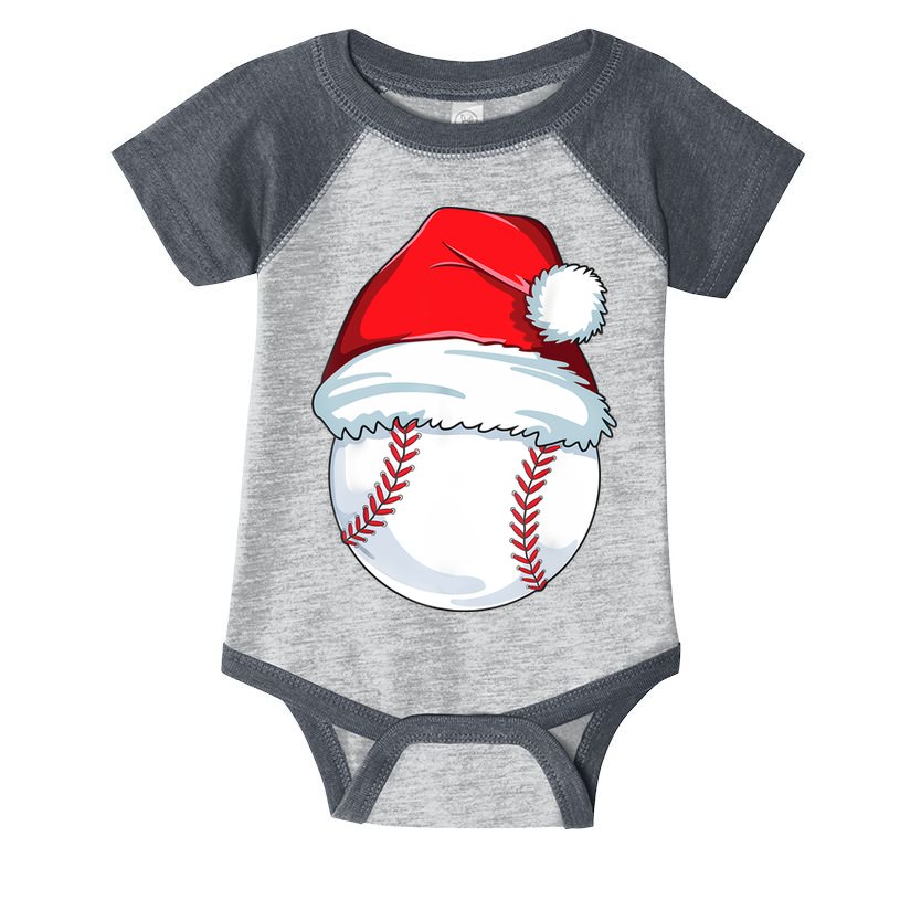 Christmas Baseball Ball Santa Pajama Infant Baby Jersey Bodysuit