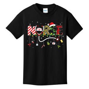 Christmas Boo Boo Crew Reindeer Nurse Buffalo Plaid Nurse Kids T-Shirt