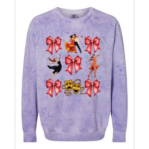 Coquette Bow Broadway Theater Musical Christmas Colorblast Crewneck Sweatshirt