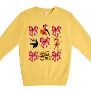 Coquette Bow Broadway Theater Musical Christmas Premium Crewneck Sweatshirt