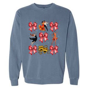 Coquette Bow Broadway Theater Musical Christmas Garment-Dyed Sweatshirt