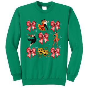 Coquette Bow Broadway Theater Musical Christmas Sweatshirt