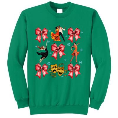 Coquette Bow Broadway Theater Musical Christmas Sweatshirt