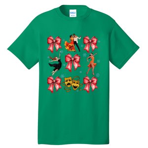 Coquette Bow Broadway Theater Musical Christmas Tall T-Shirt