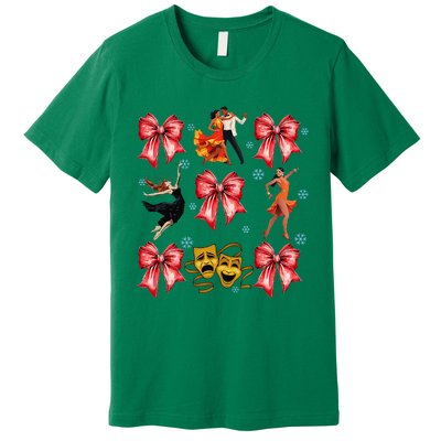 Coquette Bow Broadway Theater Musical Christmas Premium T-Shirt