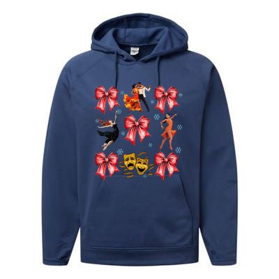 Coquette Bow Broadway Theater Musical Christmas Performance Fleece Hoodie