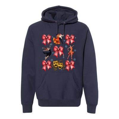 Coquette Bow Broadway Theater Musical Christmas Premium Hoodie