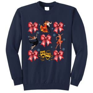 Coquette Bow Broadway Theater Musical Christmas Tall Sweatshirt