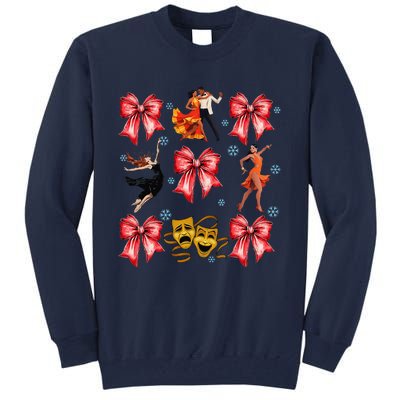 Coquette Bow Broadway Theater Musical Christmas Tall Sweatshirt