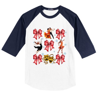 Coquette Bow Broadway Theater Musical Christmas Baseball Sleeve Shirt