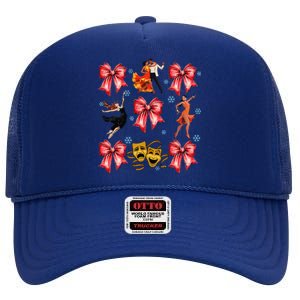 Coquette Bow Broadway Theater Musical Christmas High Crown Mesh Back Trucker Hat