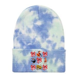 Coquette Bow Broadway Theater Musical Christmas Tie Dye 12in Knit Beanie