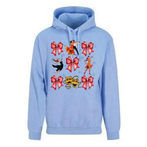 Coquette Bow Broadway Theater Musical Christmas Unisex Surf Hoodie