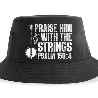 Cool Banjo Bluegrass Music Art Worship Leader Sustainable Bucket Hat