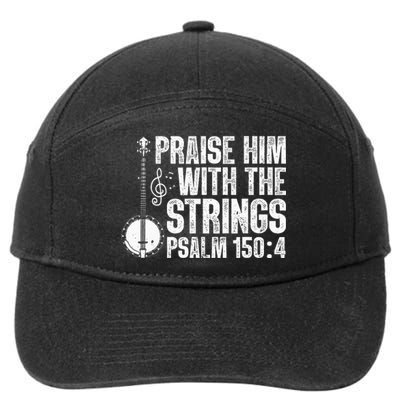 Cool Banjo Bluegrass Music Art Worship Leader 7-Panel Snapback Hat