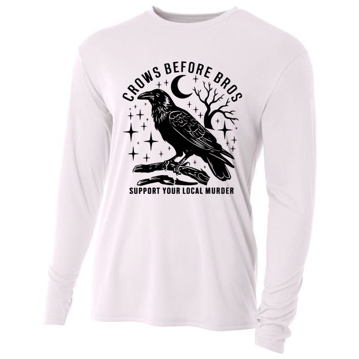 Crows Before Bros Support Your Local Murrder Cooling Performance Long Sleeve Crew