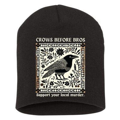 Crows Before Bros Short Acrylic Beanie