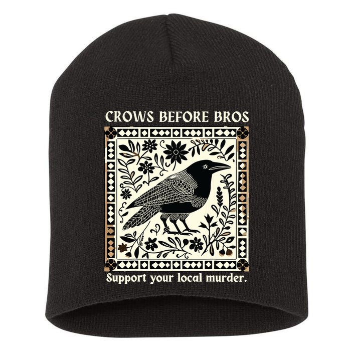 Crows Before Bros Short Acrylic Beanie