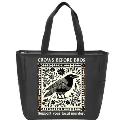 Crows Before Bros Zip Tote Bag