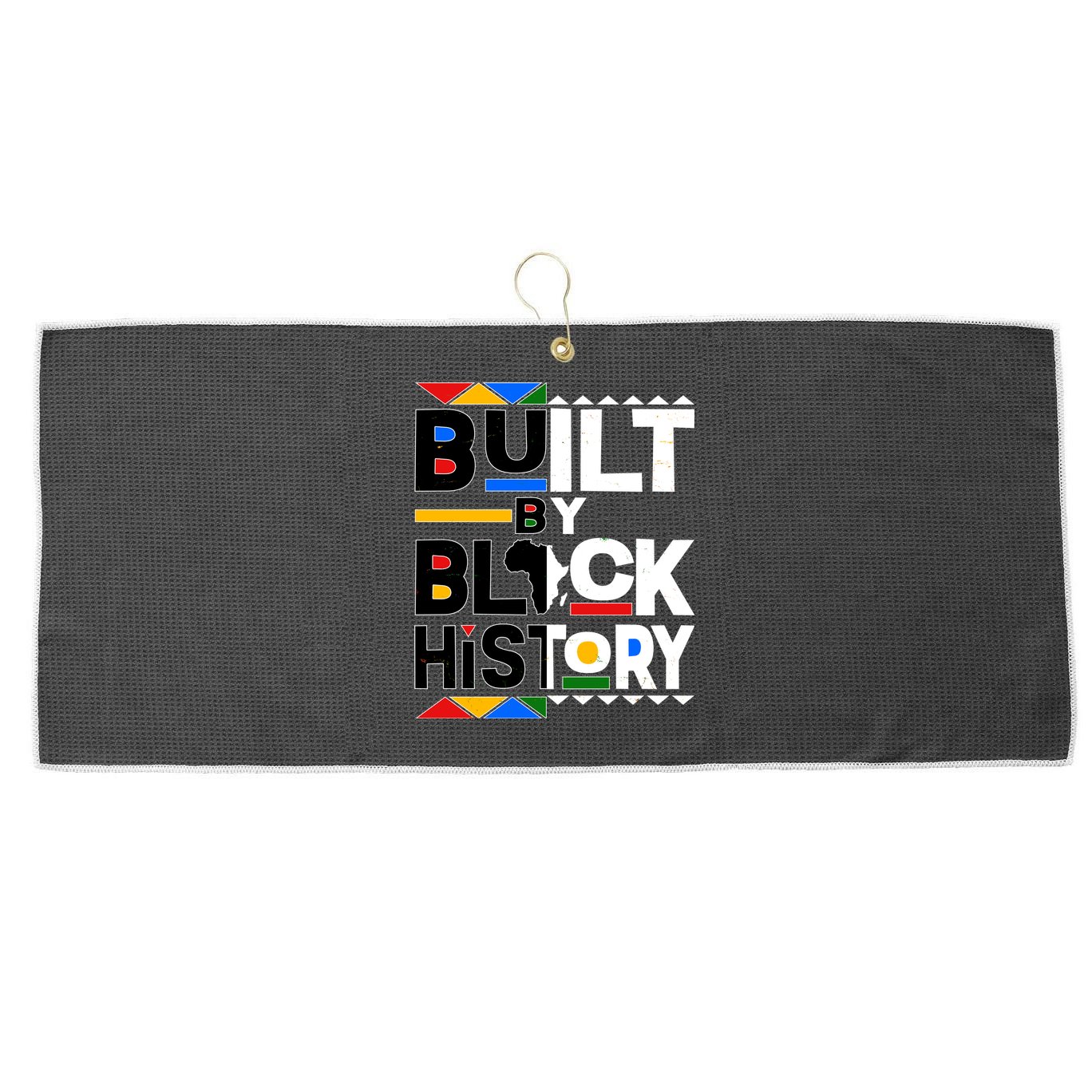 Cool Built By Black History Large Microfiber Waffle Golf Towel