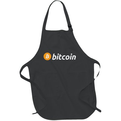 Cryptocurrency Blockchain Bitcoin Logo Crypto Bitcoin Orange Full-Length Apron With Pockets