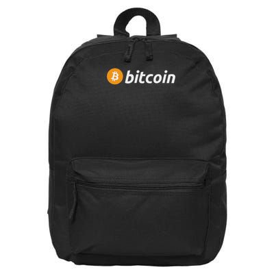 Cryptocurrency Blockchain Bitcoin Logo Crypto Bitcoin Orange 16 in Basic Backpack