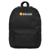 Cryptocurrency Blockchain Bitcoin Logo Crypto Bitcoin Orange 16 in Basic Backpack