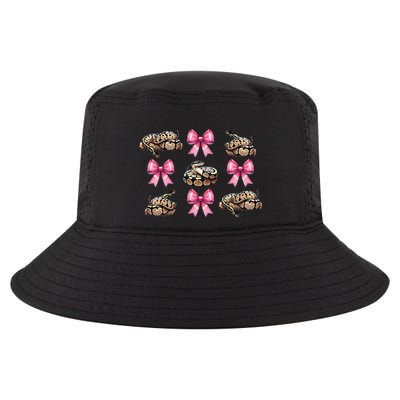 Coquette Bow Ball Python Snake Pin.K Ribbon Mom Mothers Day Cool Comfort Performance Bucket Hat