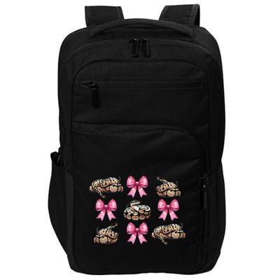 Coquette Bow Ball Python Snake Pin.K Ribbon Mom Mothers Day Impact Tech Backpack