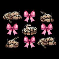 Coquette Bow Ball Python Snake Pin.K Ribbon Mom Mothers Day Drawstring Bag