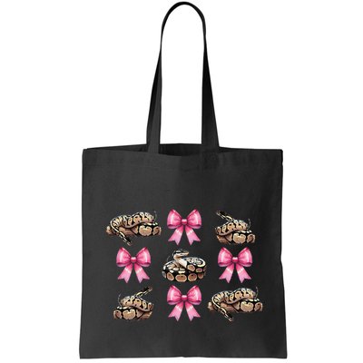 Coquette Bow Ball Python Snake Pin.K Ribbon Mom Mothers Day Tote Bag