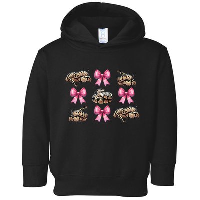 Coquette Bow Ball Python Snake Pin.K Ribbon Mom Mothers Day Toddler Hoodie