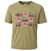 Coquette Bow Ball Python Snake Pin.K Ribbon Mom Mothers Day Cooling Performance Crew T-Shirt
