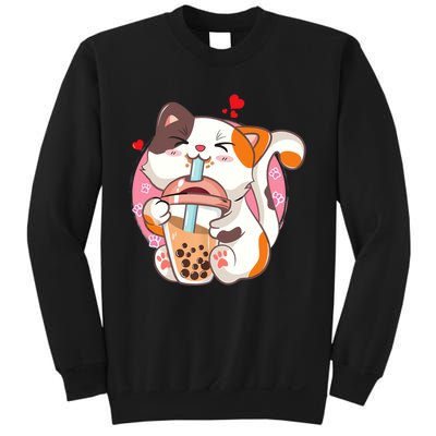 Cat Boba Bubble Tea Kawaii Anime Japanese Teen Sweatshirt