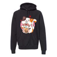 Cat Boba Bubble Tea Kawaii Anime Japanese Teen Premium Hoodie