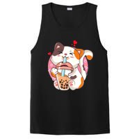 Cat Boba Bubble Tea Kawaii Anime Japanese Teen PosiCharge Competitor Tank