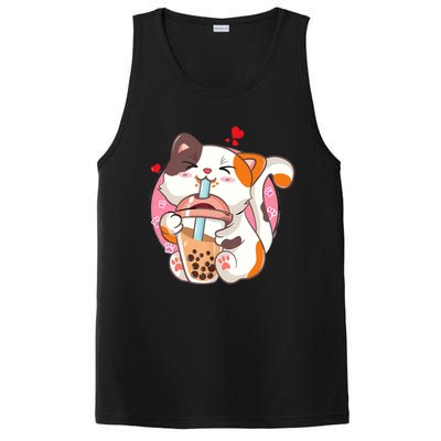 Cat Boba Bubble Tea Kawaii Anime Japanese Teen PosiCharge Competitor Tank