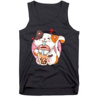 Cat Boba Bubble Tea Kawaii Anime Japanese Teen Tank Top