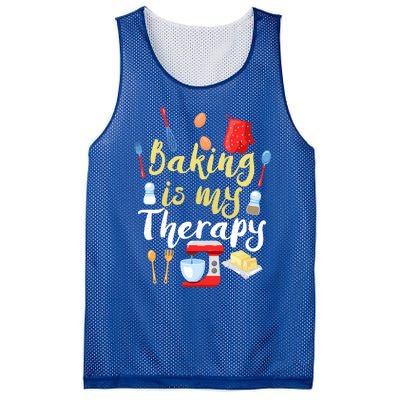 Cake Bakers Baker Chefs Baking Is My Therapy Cupcake Bakers Meaningful Gift Mesh Reversible Basketball Jersey Tank